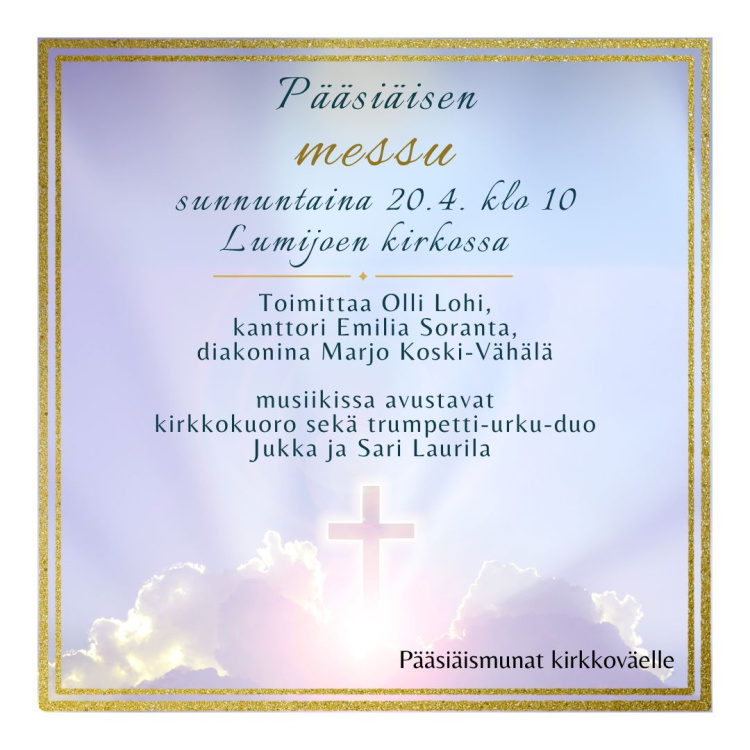 Messu mainos pääsiäisen messusta