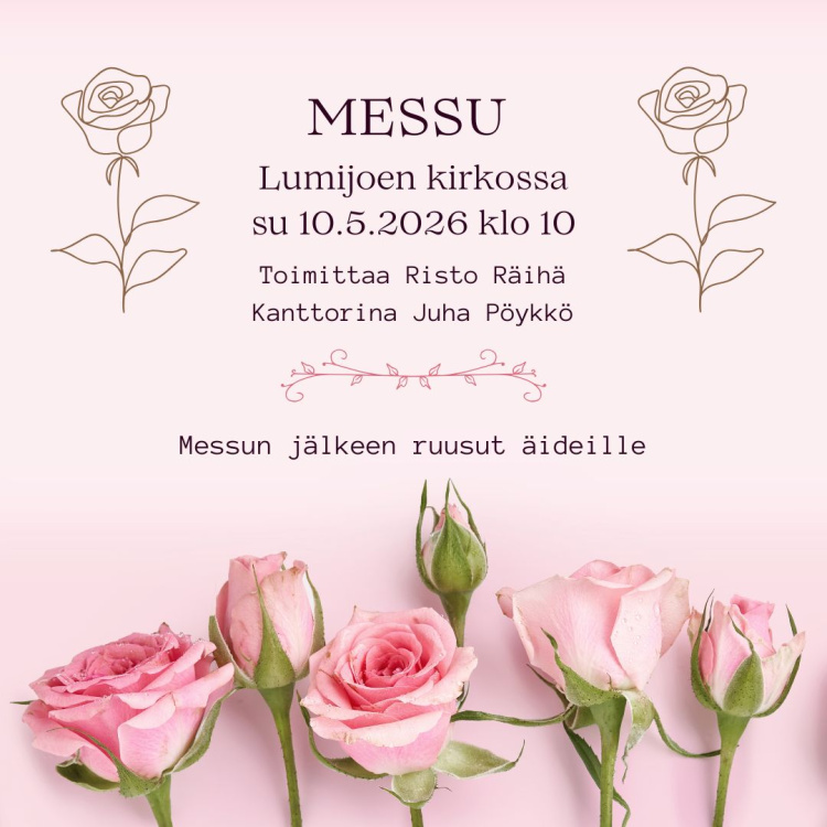 kuvassa ruusuja äitienpäivän kunniaksi