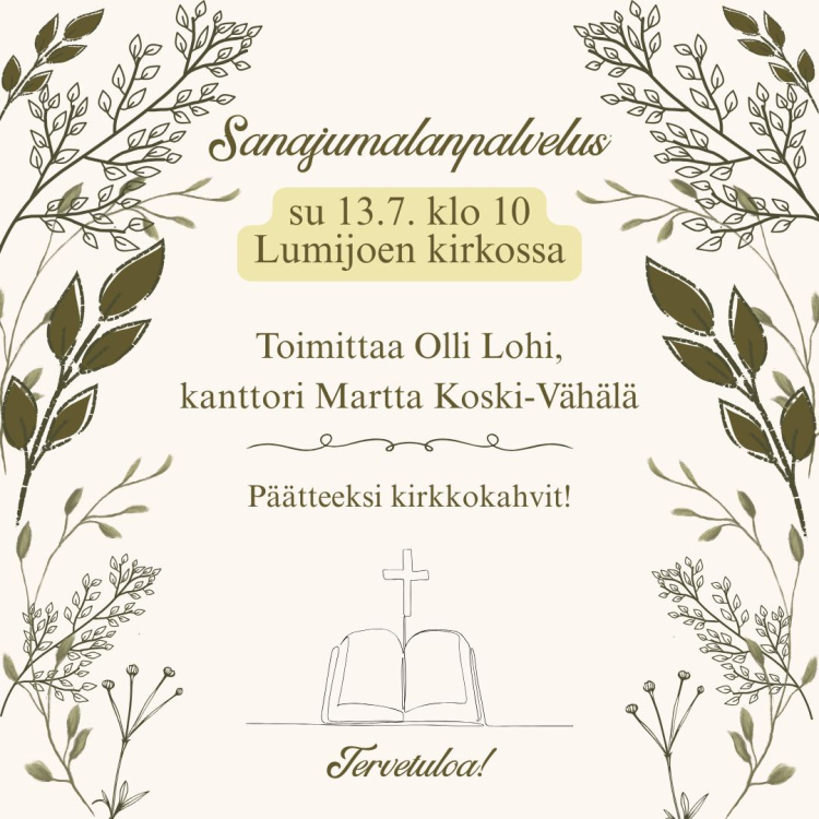 Sanajumalanpalvelus Jumalanpalvelusmainos