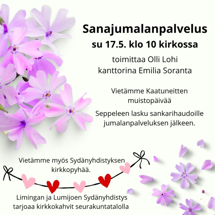 syreenin kukkia ja sydän nauha, kun sydänyhdistyksen kirkkopyhä