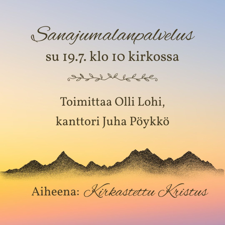 vuoritausta ja valon kajastusta