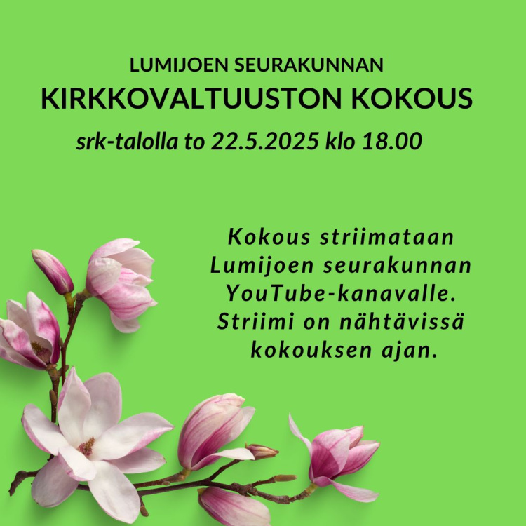 Kirkkovaltuuston kokous mainos kirkkovaltuuston kokouksesta