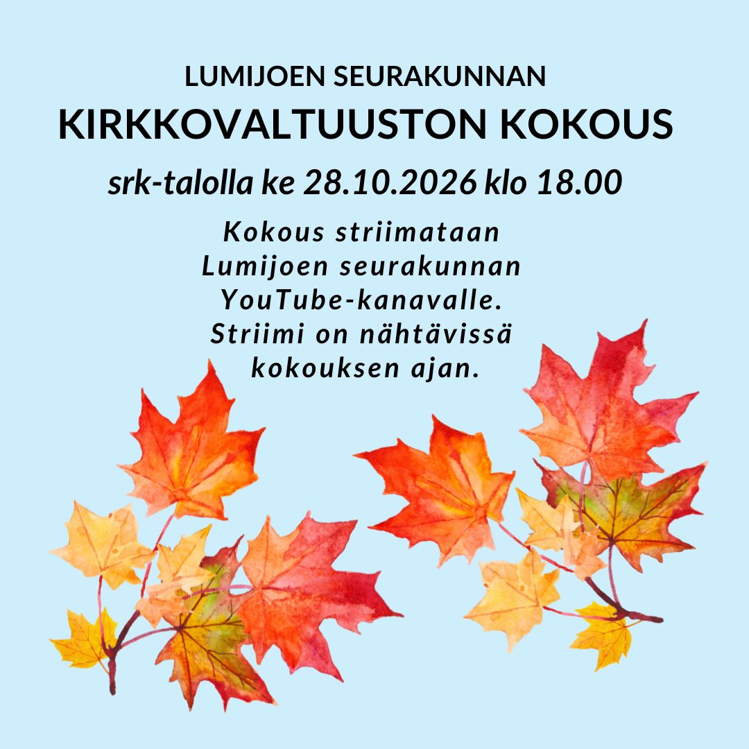 sinisellä taustalla syksyn punaisia vaahteranlehtiä