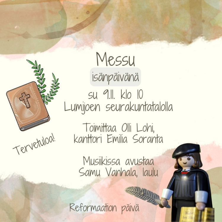 kuvassa Martti Luther lego ja Raamattu