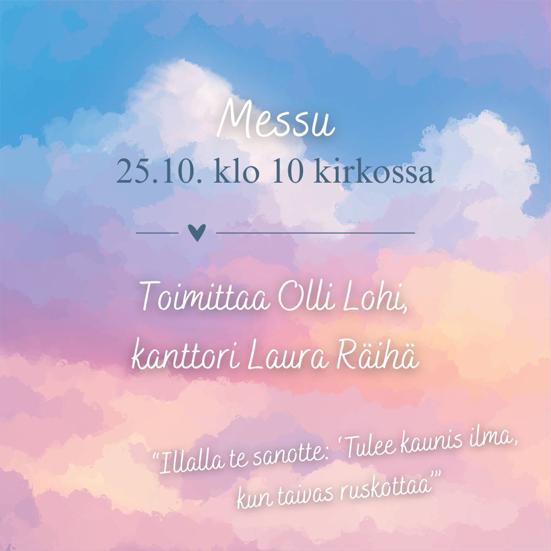 purppurapilviä taivaalla