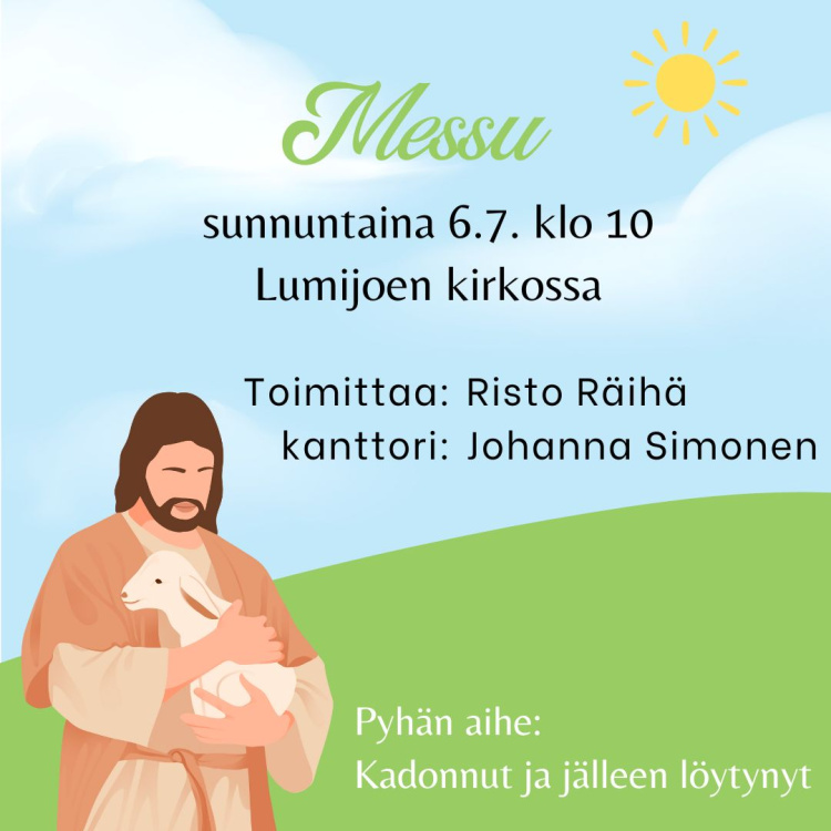 Messu Jeesus lammas sylissä