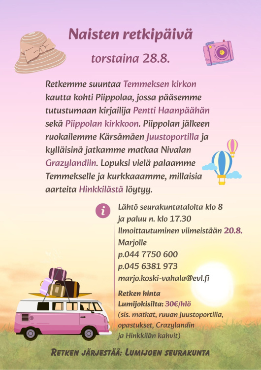 Naistenretki mainos naistenretkestä