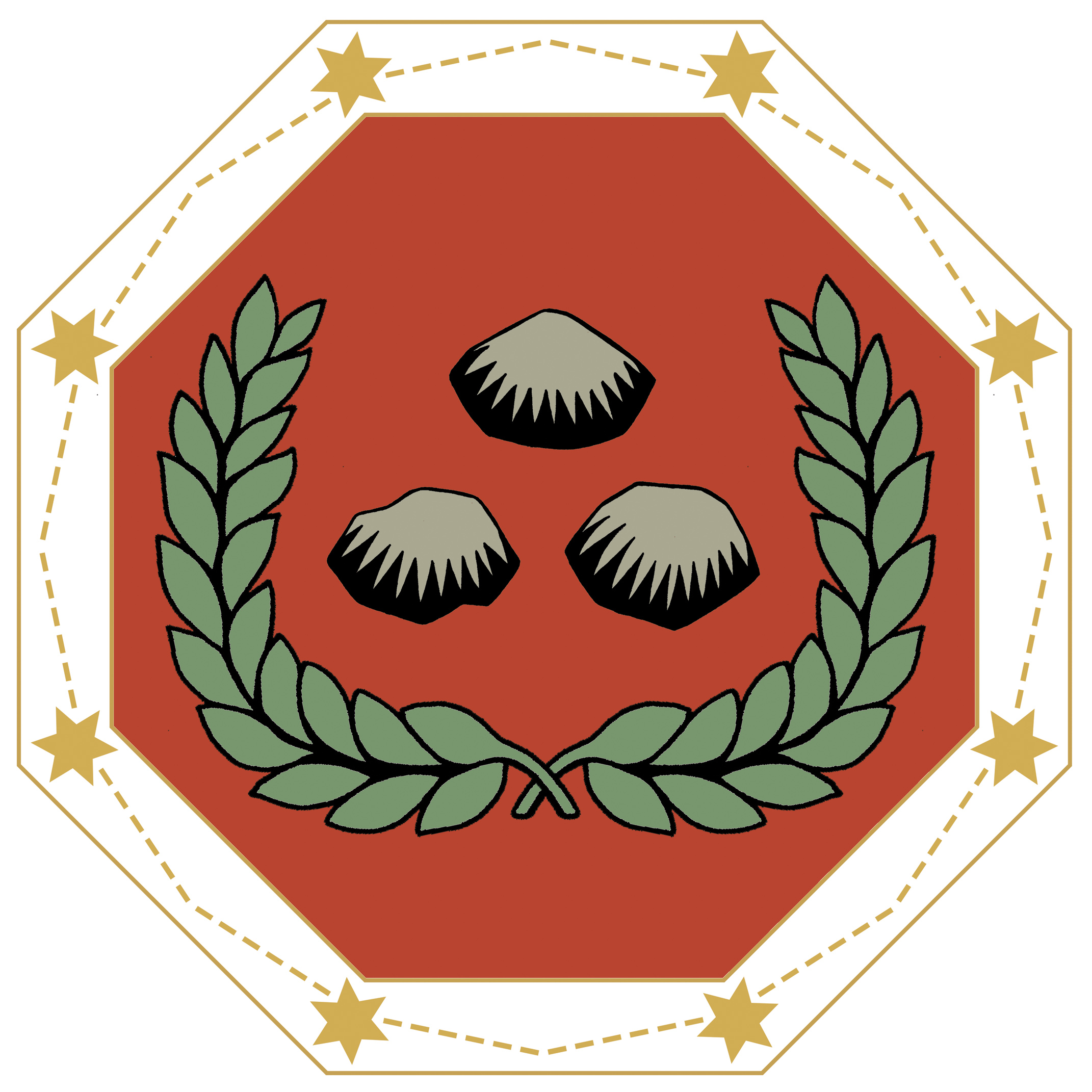 kiviä ja seppele