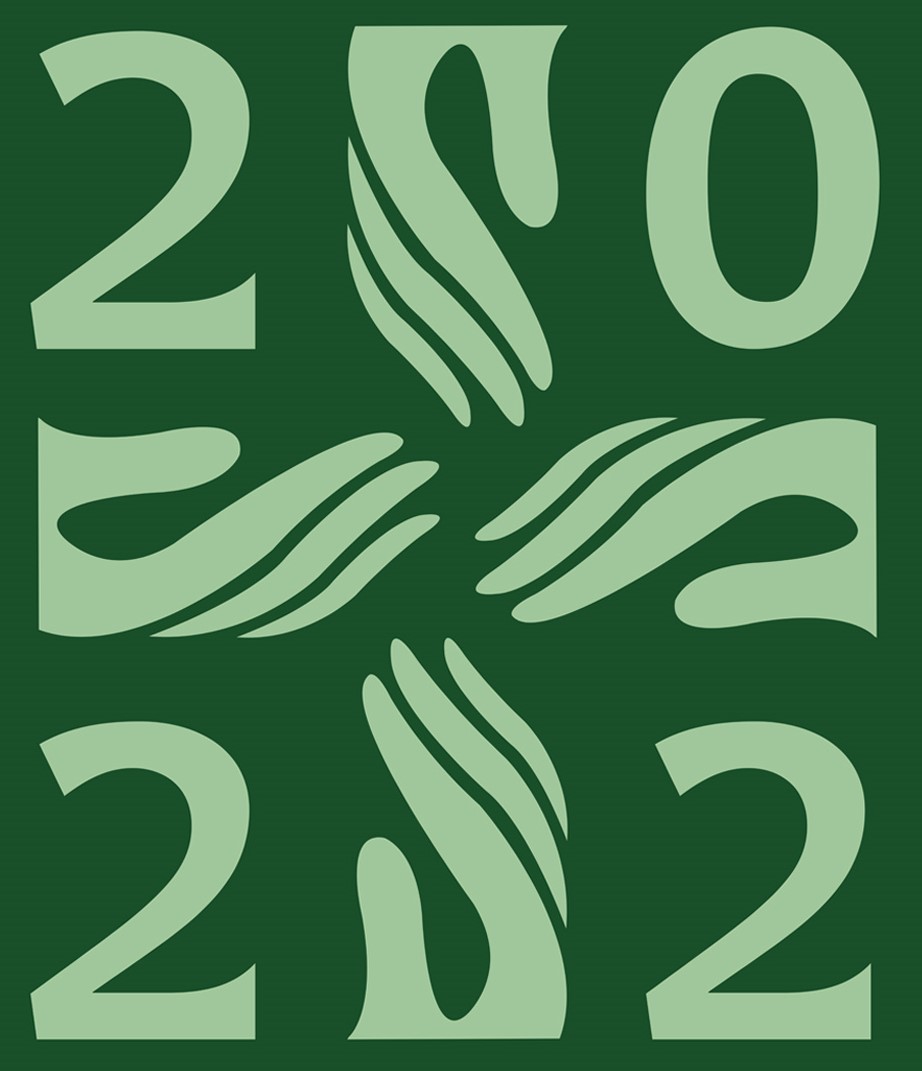 Diakonian juhlavuosi logo, vihreä käsiristi
