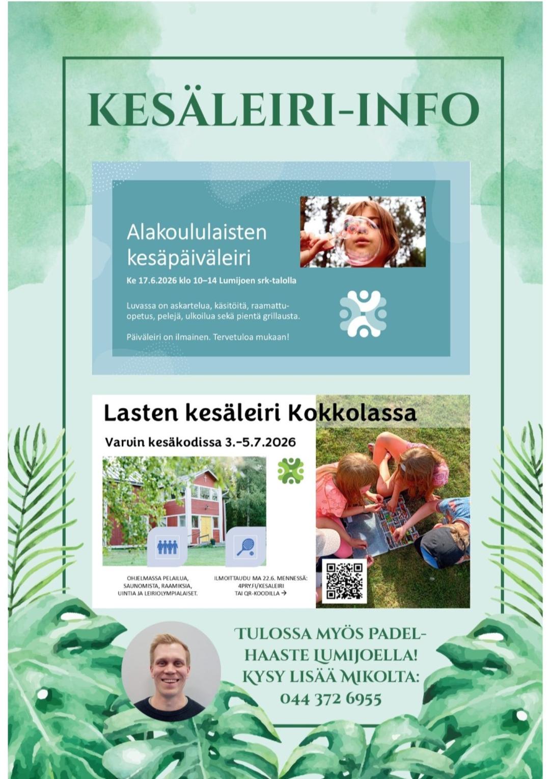 Alakouluikäisten kesäpäiväleiri ke 17.6. klo 10-14