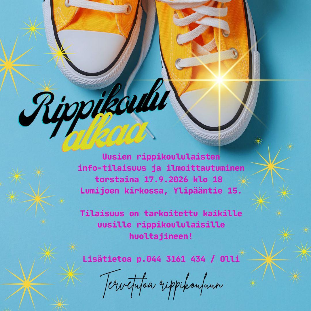 Rippikoulu alkaa to 17.9. klo 18 kirkossa